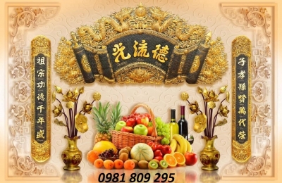mẫu tranh phòng thờ- gạch tranh 3d