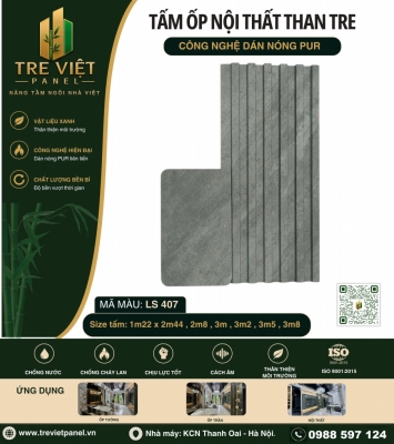 Tấm ốp than tre kèm lam sóng