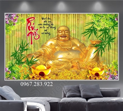 Tranh 3D- Tranh gạch Phật Di Lặc