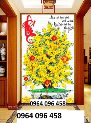 Tranh gạch ốp tường hoa mai - 42XC
