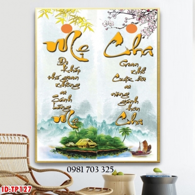 Tranh gạch 3d thư pháp