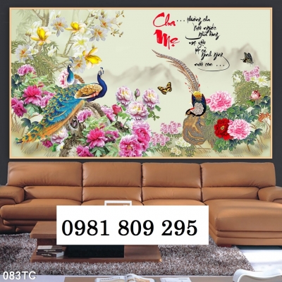 Gạch tranh chim công - tranh ốp phòng ngủ HSFG8
