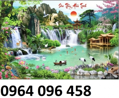 Tranh gạch 3d ốp tường phong cảnh đồng quê - 097CV