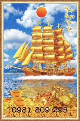 Tranh gạch men - tranh thuyền buồm - gạch tranh