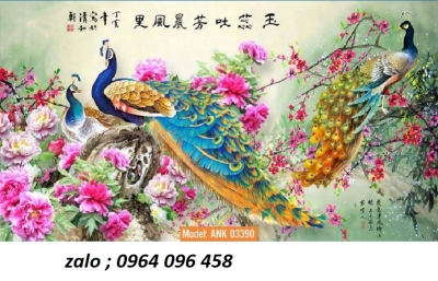 Tranh gạch 3d ốp tường tranh chim công - SXC54