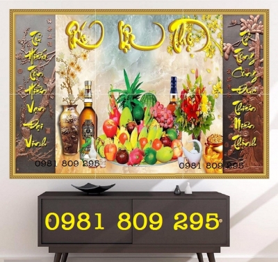 Tranh gạch - gạch 3d chim hạc ban thờ