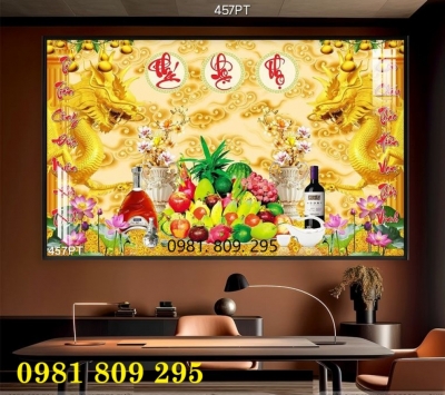 Tranh gạch men phòng thờ HS833