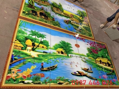 Gạch ốp tường tranh gạch làng quê 3d HP9723