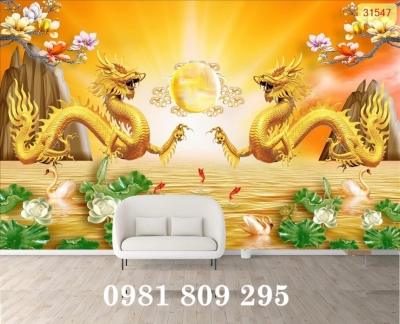 Gạch 3d rồng , gạch tranh ốp tường rồng