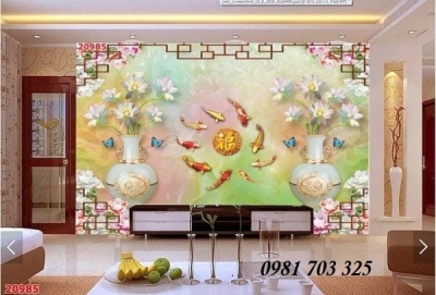 Tranh gạch 3D cá chép- gạch tranh phong thủy