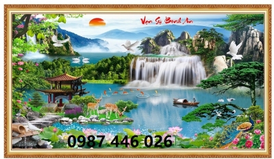 Tranh gạch men phong cảnh 3d ốp tường HP97343