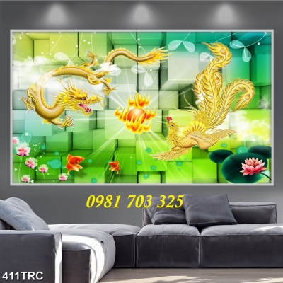 Tranh gạch rồng phượng 3D trang trí