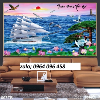 Tranh gạch 3d tranh thuyền buồm - KMMN68