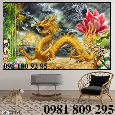 Gạch tranh Long Phụng Sum Vầy HH909