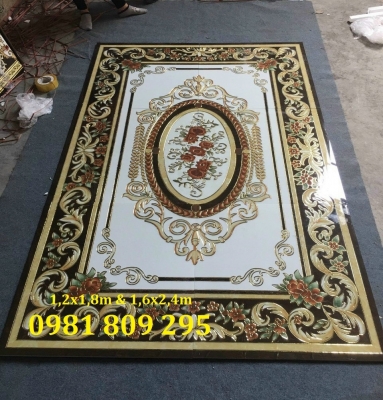 Thảm gạch , gạch thảm chữ nhật khắc kim HN1999