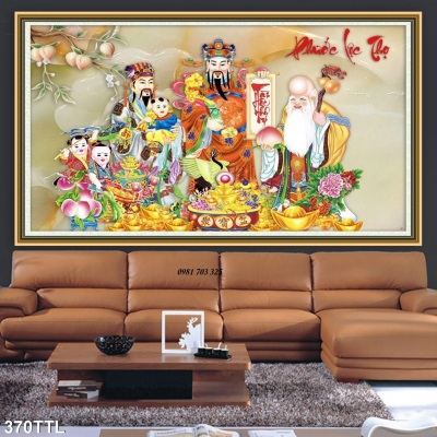 Tranh 3D phúc lộc thọ- gạch tranh 3D