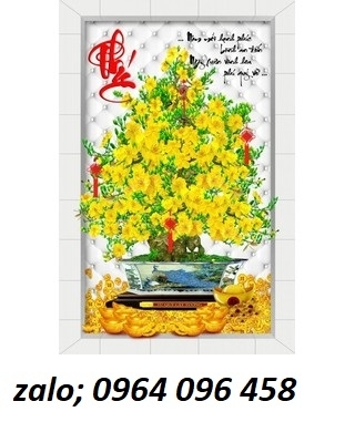 tranh gạch 3d cây mai vàng trang trí phòng khách - XBV49