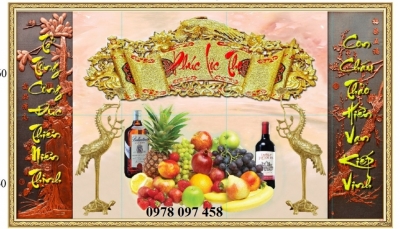 Tranh gạch 3D ốp phòng thờ