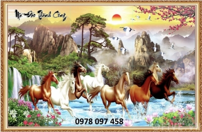 Tranh 3D - mã đáo truy phong