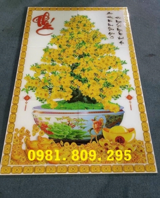 Tranh gạch hoa mai khổ dứng , tranh thực tế