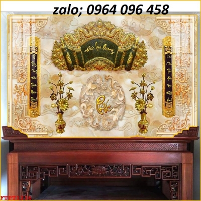 Tranh gạch 3d bàn thờ gia tiên - VXC44