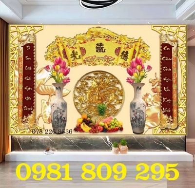 Tranh gạch men phòng thờ HS833