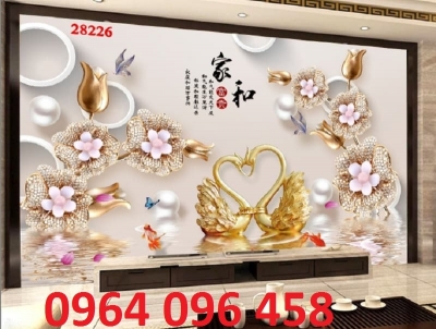 Tranh gạch 3d ốp tường sau ti vi - DSCX4