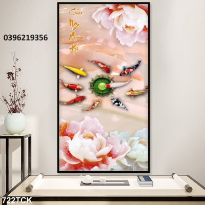 Tranh gạch hình cá chép đẹp