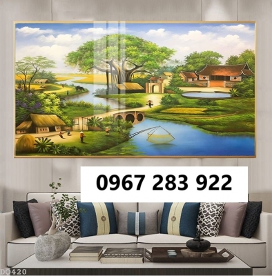 Tranh gạch đồng quê trang trí