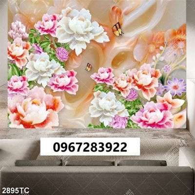 Tranh gạch trang trí mẫu đơn