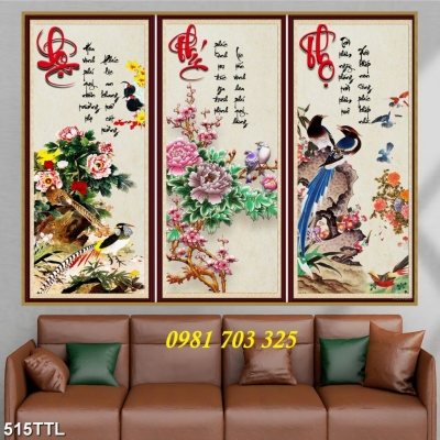 gạch 3D, tranh gạch phúc lộc thọ