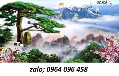 Tranh gạch 3d phong thủy mây núi - QPKH65