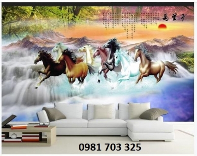 tranh gạch phong thủy bát mã