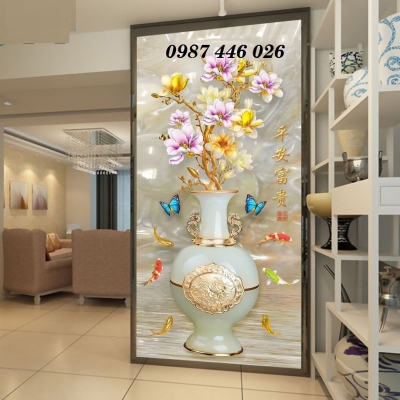 Tranh gạch men bình hoa 3d HP925