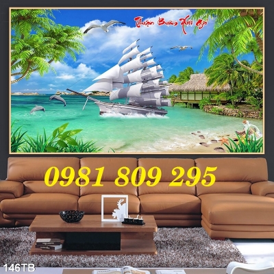 Tranh gạch 3d thuận buồm xuôi gió -AK045