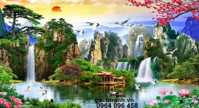 tranh gạch 3d mẫu tranh phong cảnh