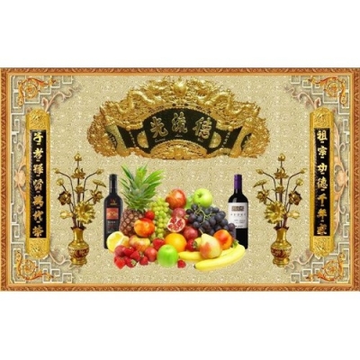 Tranh gạch 3d ốp tường phòng thờ - BNM90