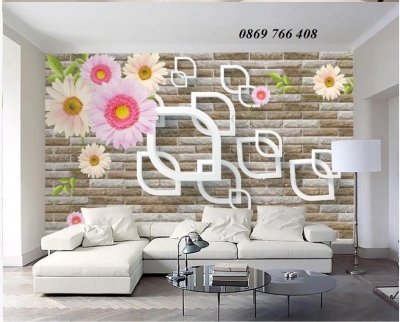 Tranh 3d hoa ốp tường-tranh treo tường phòng khách