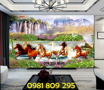 tranh 3d mã đáo thành công - gạch tranh 3d ngựa