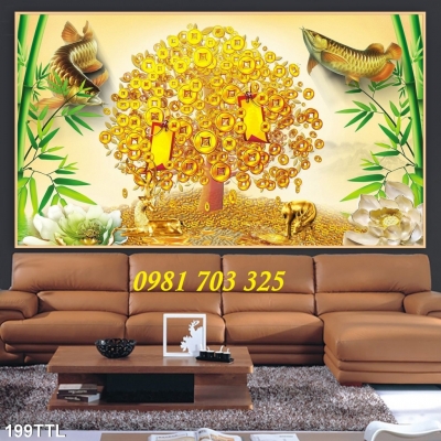 Gạch tranh tài lộc ốp tường