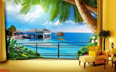 Tranh gạch- gạch tranh 3D phong cảnh biển