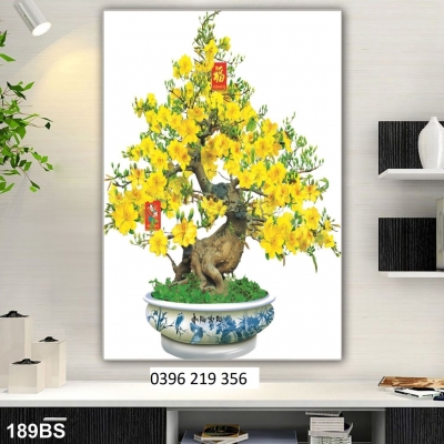 Tranh gạch cây mai 3d ốp tường phong thuỷ