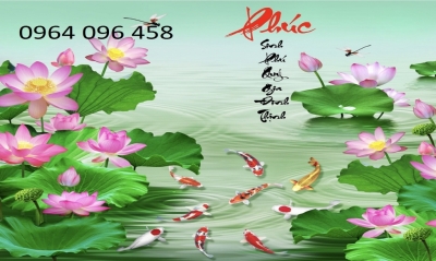 Tranh hoa sen - tranh gạch 3d hoa sen - 34CP