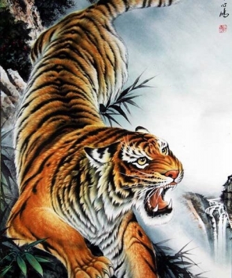 Gạch tranh 3d con hổ - 9432X