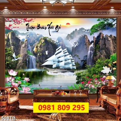 Tranh gạch phong thủy thuyền buồm NQ222