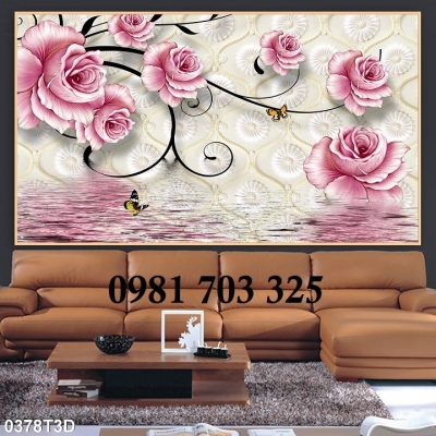 Gạch tranh hoa 3D trang trí