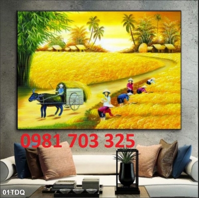Tranh đồng quê- gạch tranh phong cảnh
