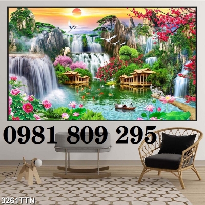 Tranh gạch 3d phong cảnh ngang