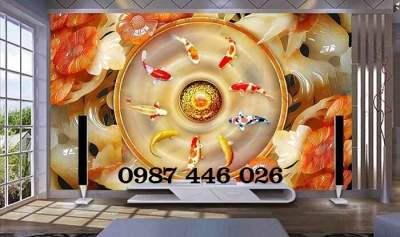 Gạch tranh cá chép 3d HP455