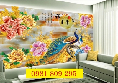 Gạch tranh chim công